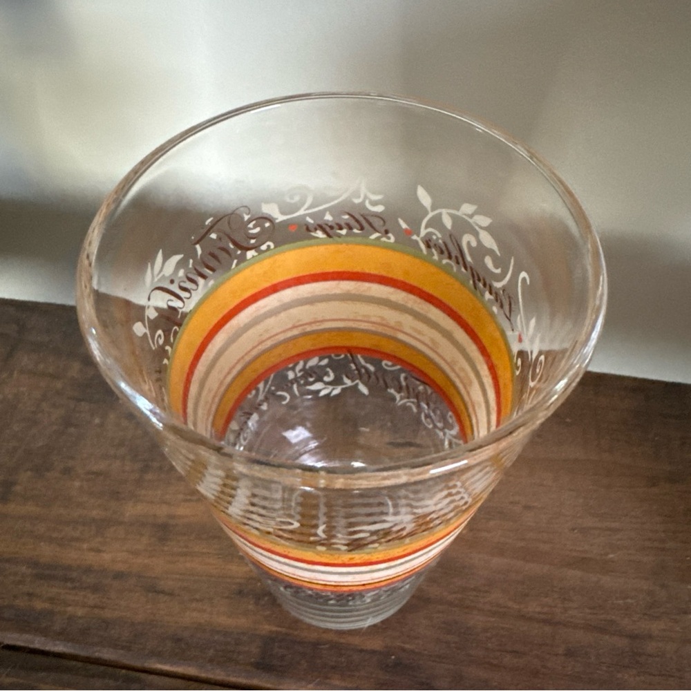 Vintage Libby MCM Family Friends & Home Striped Tumbler 14 OZ Set of 1 Retro - Picture 2 of 6